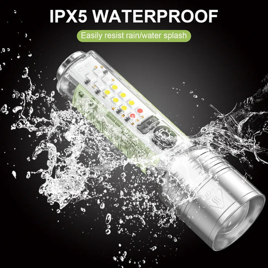 Multifunctional Zoom Flashlight 520A - side view
