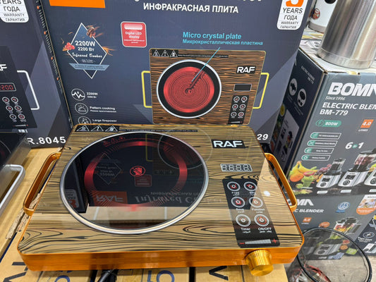 RAF Infrared Cooker – 2200W Electric Hotplate with LED Display & 1-Year Warranty | Supports 50KG