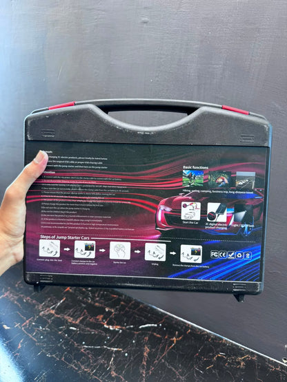 Multi-Function Car Jump Starter HW-0353 with Air Compressor - in use