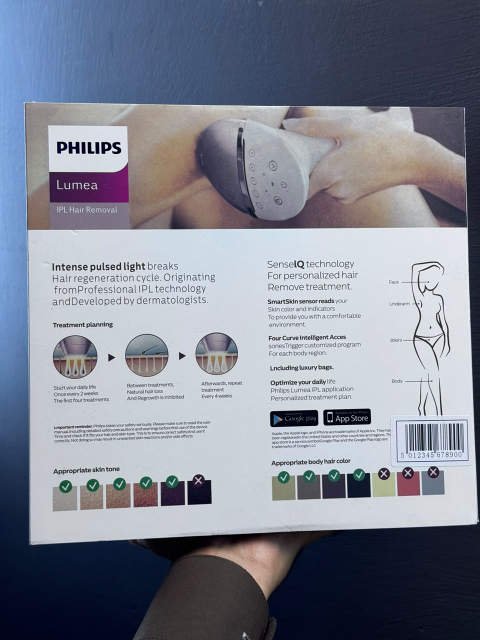 Philips Lumea IPL 9000 Series Hair Removal Device - in use