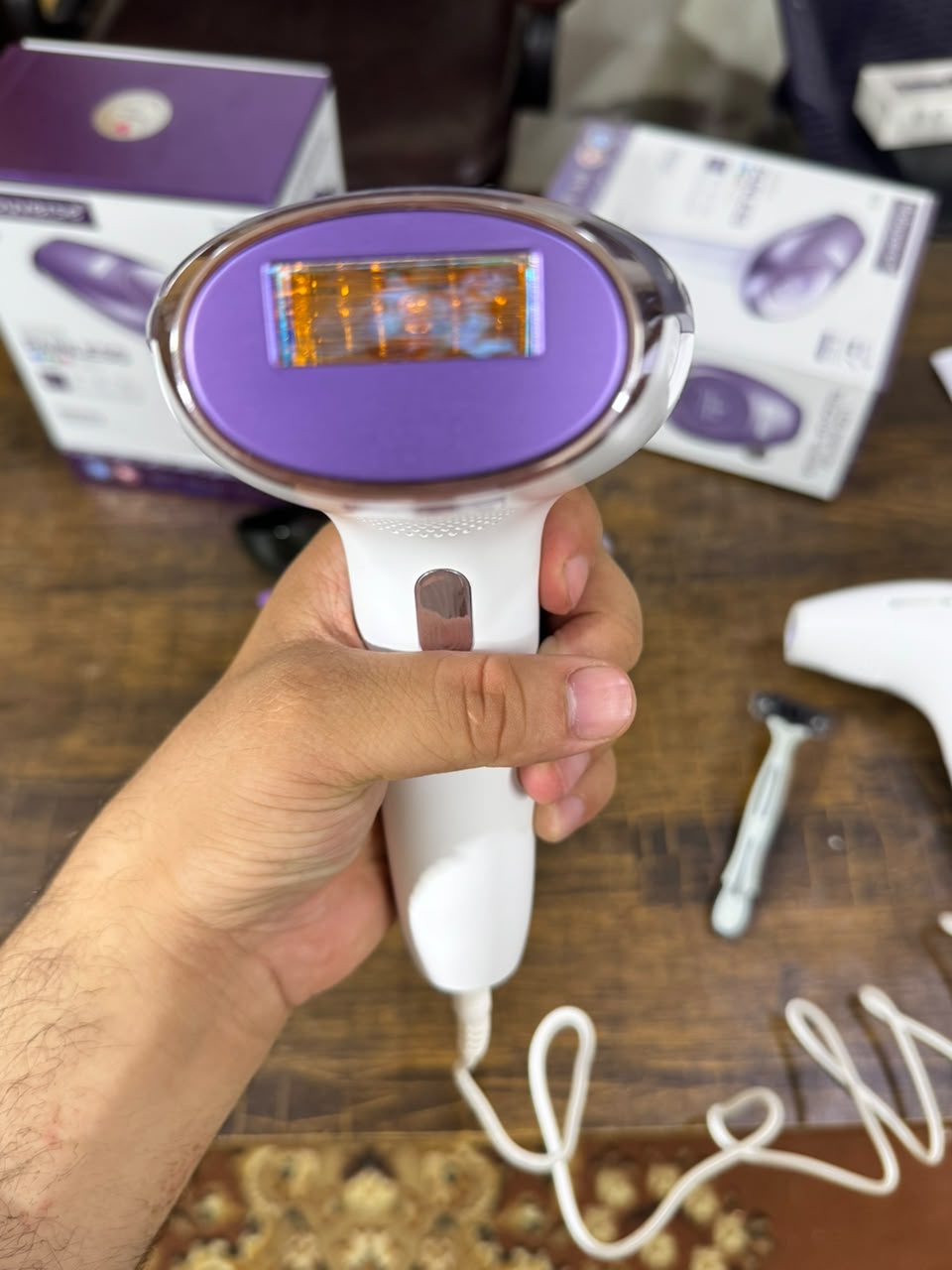 Babyverse Professional IPL Hair Removal Device - in use