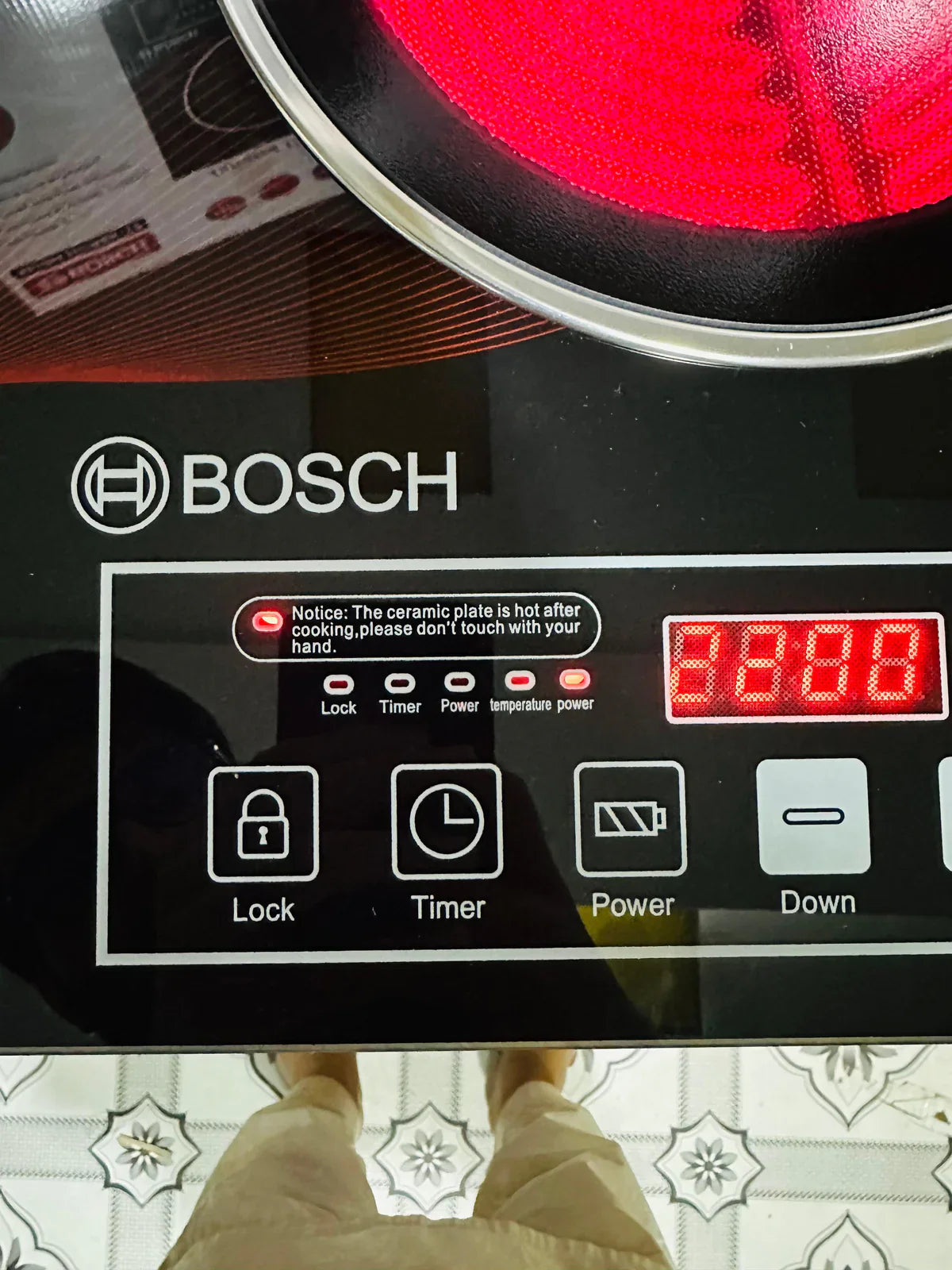 Bosch Premium Infrared Cooker 2200 Watt - control panel
