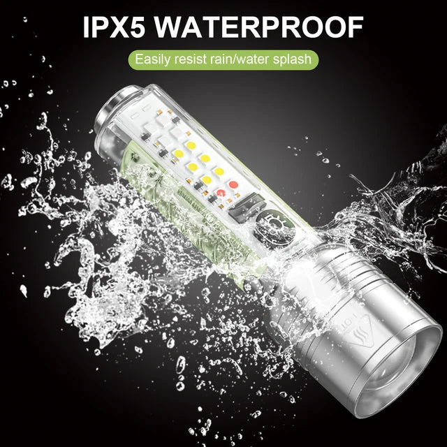 Multifunctional Zoom Flashlight 520A - side view