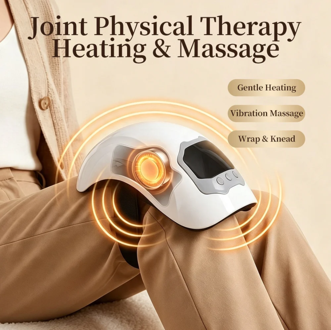 Cordless heated knee massager for knee pain relief